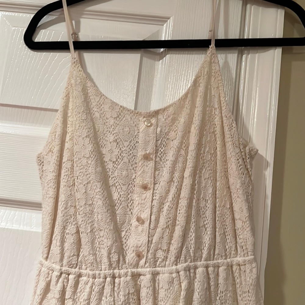 Tank top lace tan dress